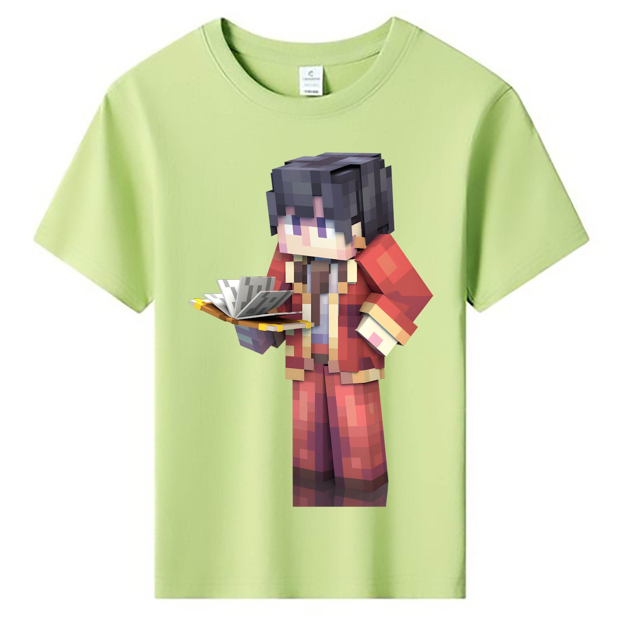 （画像用） マインクラフト ブロックの世界 Minecraft MC Block world 綿100％キッズTシャツ（フロントプリント）